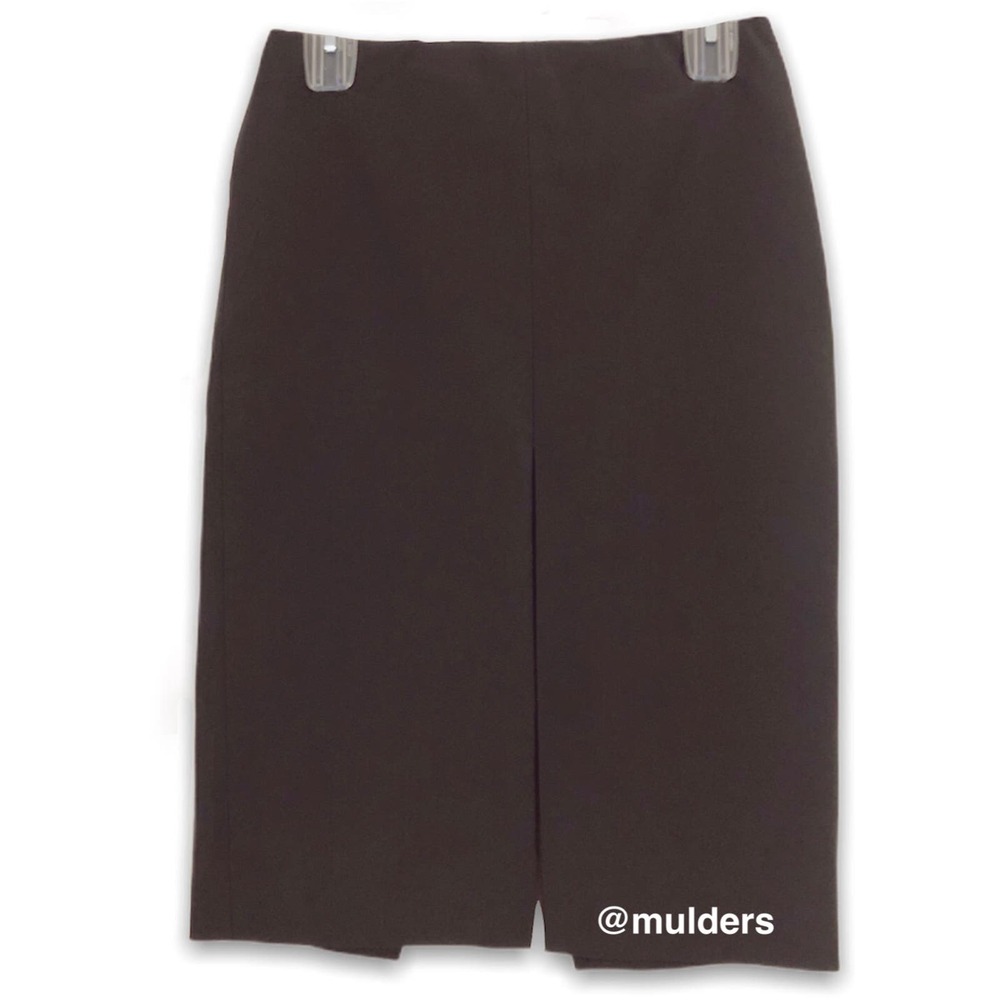 Theory Solid Black Double Split Hem Skirt Size 2 Office Work Career